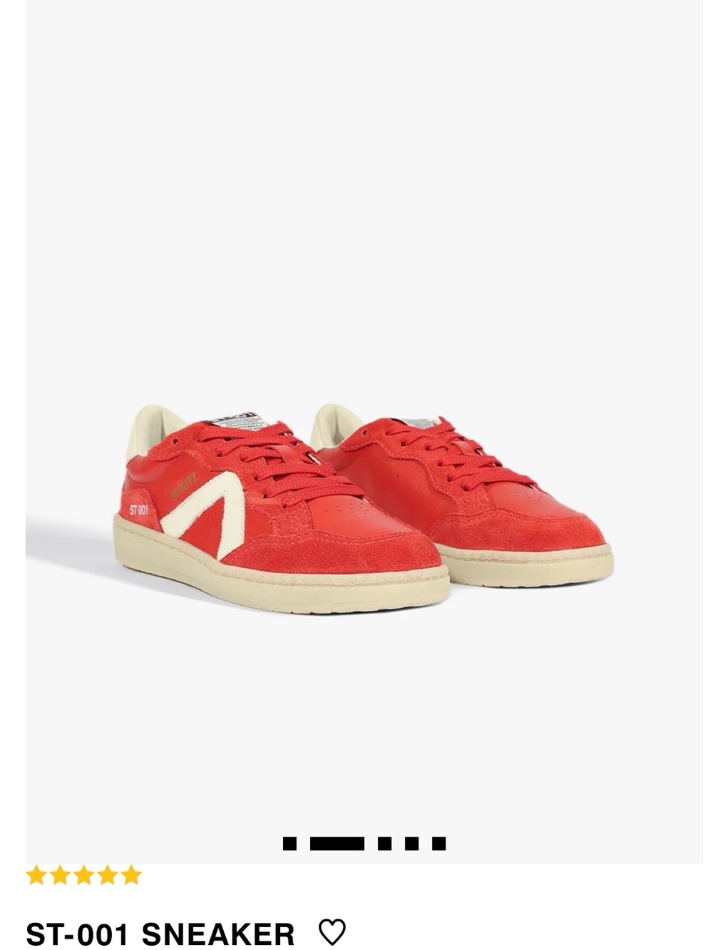 SCHUTZ Red and Cream ST-001 Suede Low-Top Sneakers
